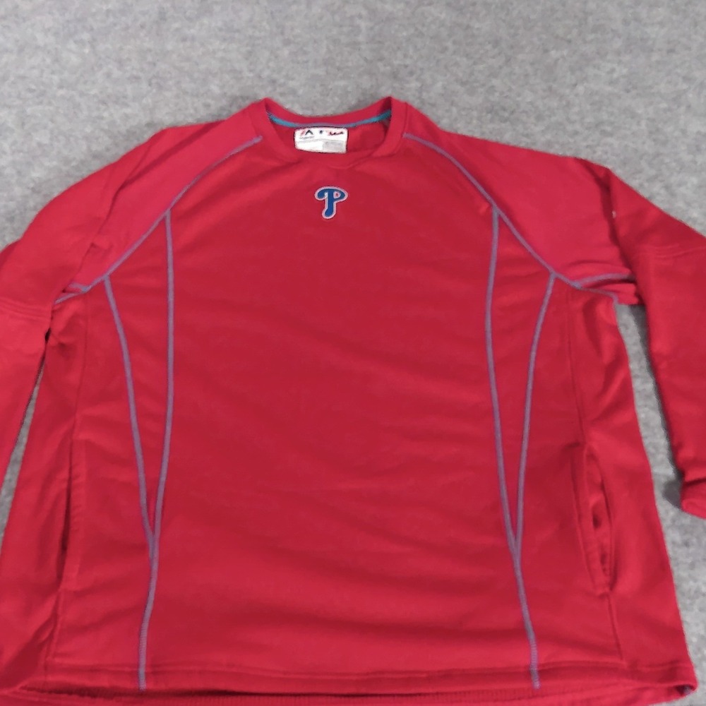 Philadelphia Phillies Majestic Authentic Collection Pullover Red Mens XL